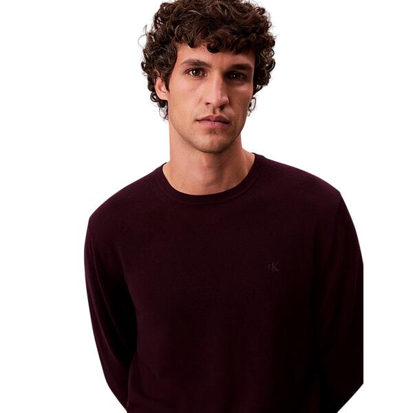 Ανδρικό Πουλόβερ Calvin Klein Ls 100% Merino Crew 14gg Moroccan Brown LV04LB305G-GR9