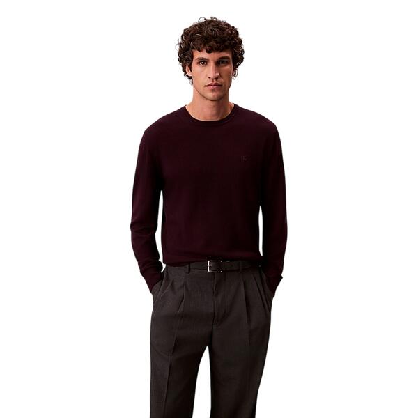 Ανδρικό Πουλόβερ Calvin Klein Ls 100% Merino Crew 14gg Moroccan Brown LV04LB305G-GR9