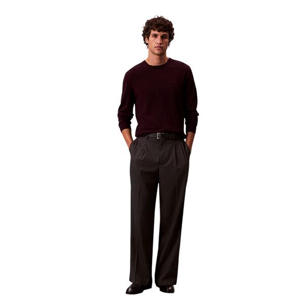 Ανδρικό Πουλόβερ Calvin Klein Ls 100% Merino Crew 14gg Moroccan Brown LV04LB305G-GR9