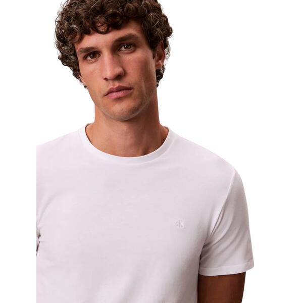 Ανδρικό T-Shirt Calvin Klein SS Stretch Cotton Slim Tee Bright White LV04LC240G-YAF