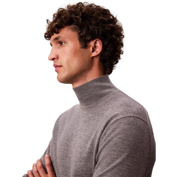 Ανδρικό Πουλόβερ Calvin Klein Ls Merino Mock Neck Swtr Medium Grey Htr LV04LE309G-P7E