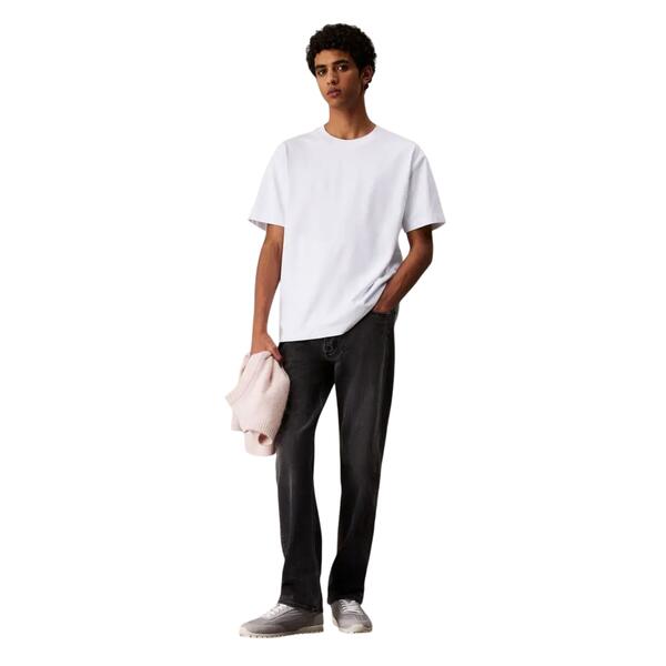 Ανδρικό T-Shirt Calvin Klein Ss Rel Liquid Ck Monologo Tee Brilliant White  LV04RAB812-YAA