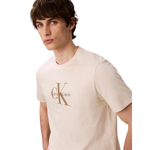 Ανδρικό T-Shirt Calvinn Klein Ss Hero Monologo Tee 20s Brilliant Chalk LV04RB862G-67U