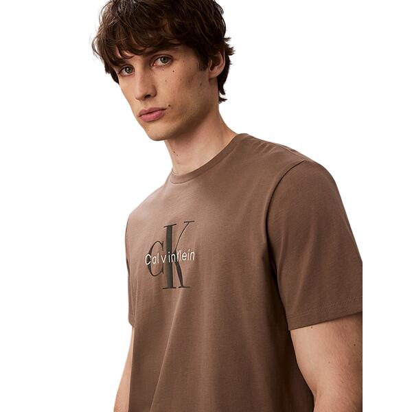 Ανδρικό T-Shirt Calvin Klein Ss Hero Monologo Tee 20s Taupe Tone LV04RB862G-GPF