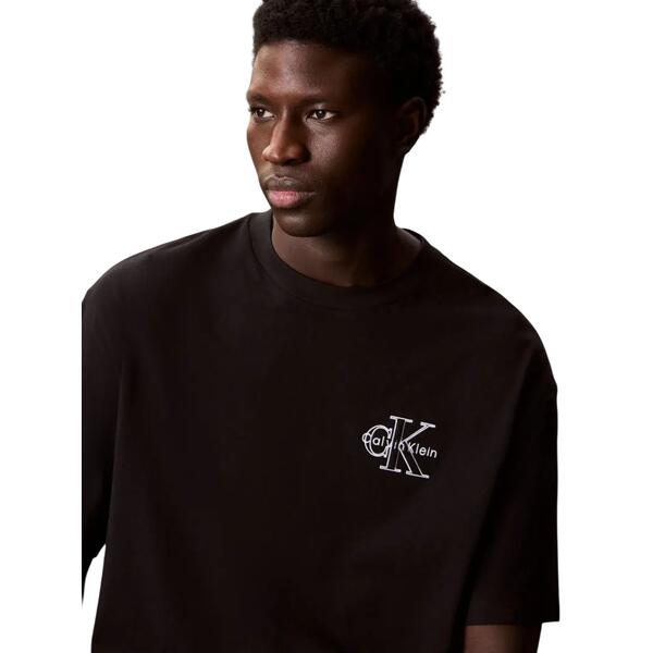 Ανδρικό T-Shirt Calvin Klein A- Ss Rel Seasonal Monologo Tee Black LV04RC856G-UB1