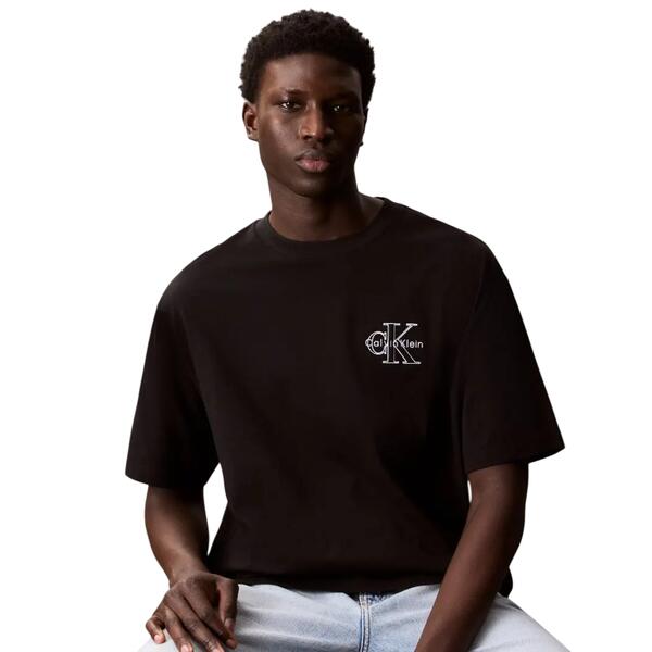 Ανδρικό T-Shirt Calvin Klein A- Ss Rel Seasonal Monologo Tee Black LV04RC856G-UB1