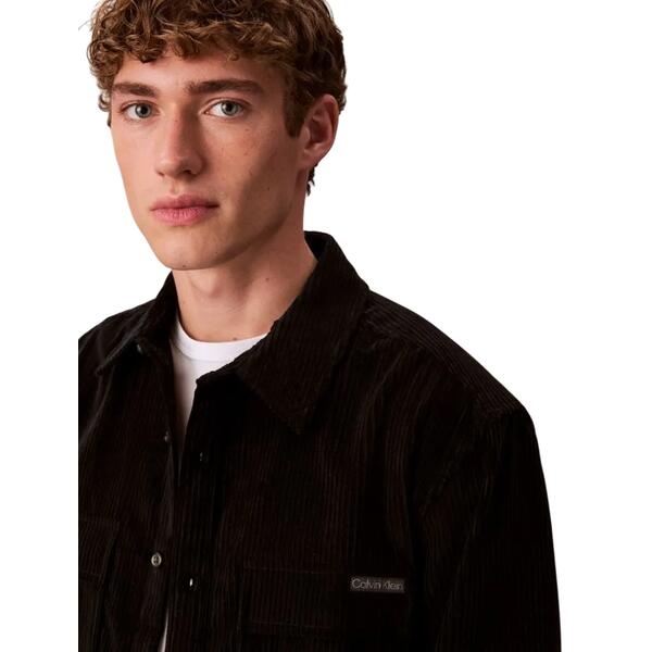 Ανδρικό Πουκάμισο Calvin Klein Ls Corduroy Pocket Relaxed Shirt Black LV04RD106G-UB1