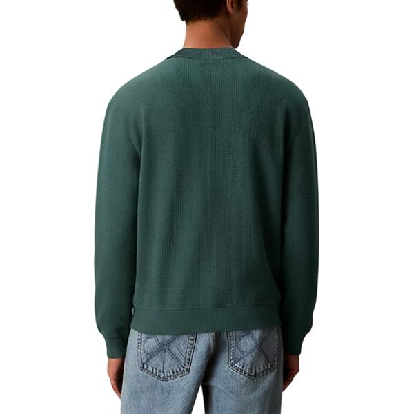 Ανδρικό Πουλόβερ Calvin Klein Ls Ez Cotton Waffle Crwnk Swtr 9 Vineyard LV04RD313G-YNK