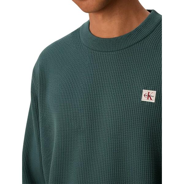 Ανδρικό Πουλόβερ Calvin Klein Ls Ez Cotton Waffle Crwnk Swtr 9 Vineyard LV04RD313G-YNK