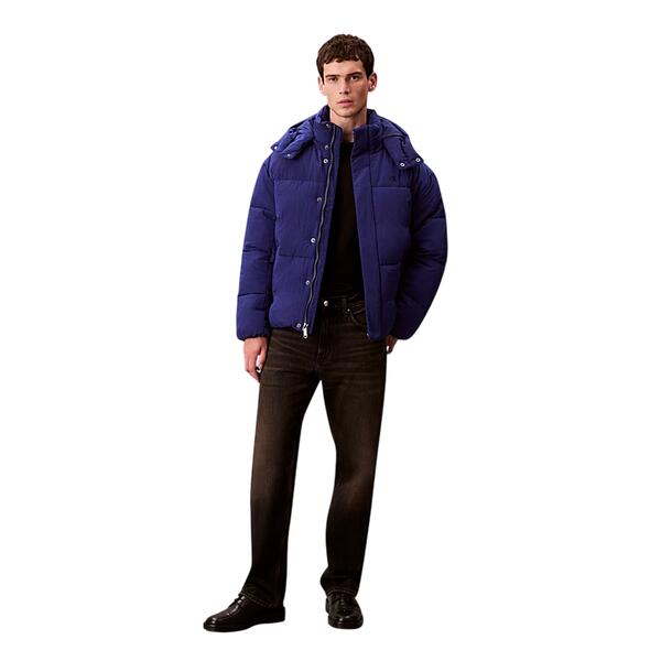 Ανδρικό Μπουφάν Calvin Klein Ls Ripstop Quilted Logo Hooded P Bellwether Blue LV04RD513G-IZ4