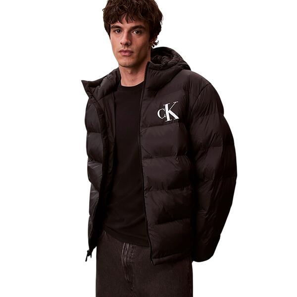 Ανδρικό Μπουφάν Calvin Klein Ls Nylon Monogram Puffer Jkt Black LV04RD528G-UB1