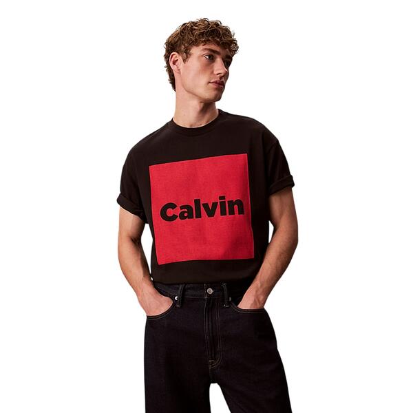 Ανδρικό T-Shirt Calvin Klein Ss 16s Io Calvin Box Graphic Tee Black LV04RD813G-UB1