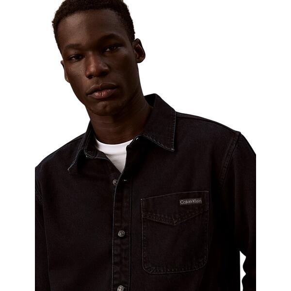 Ανδρικό Πουκάμισο Calvin Klein Blue Black Stone 90s Overshirt Blue Black Stone LV04RE714G-EF7