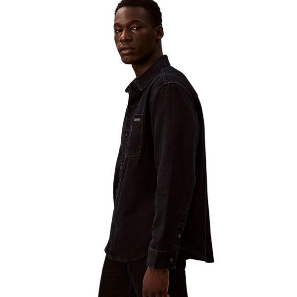 Ανδρικό Πουκάμισο Calvin Klein Blue Black Stone 90s Overshirt Blue Black Stone LV04RE714G-EF7