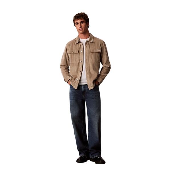 Ανδρικό Πουκάμισο Calvin Klein Ls Corduroy Easy Overshirt Roasted Cashew LV04RH115G-HMT
