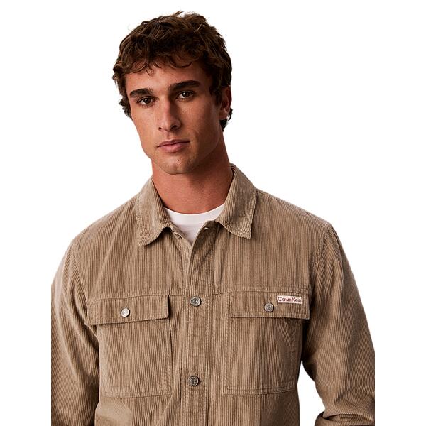 Ανδρικό Πουκάμισο Calvin Klein Ls Corduroy Easy Overshirt Roasted Cashew LV04RH115G-HMT