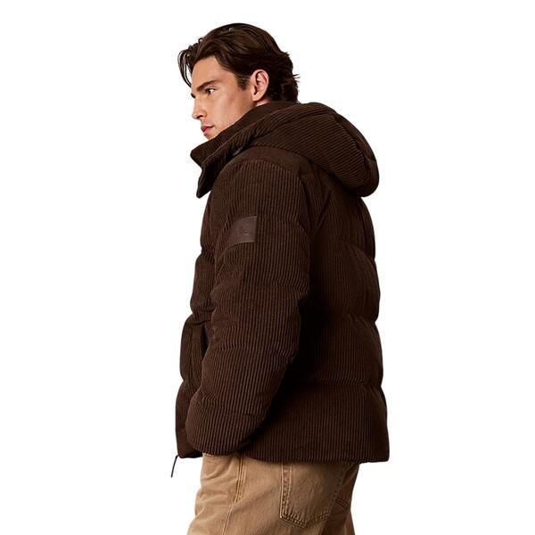 Ανδρικό Μπουφάν Calvin Klein Ls Corduroy Puffer Hd Down Jkt Dark Coffee LV04RH529G-TO2