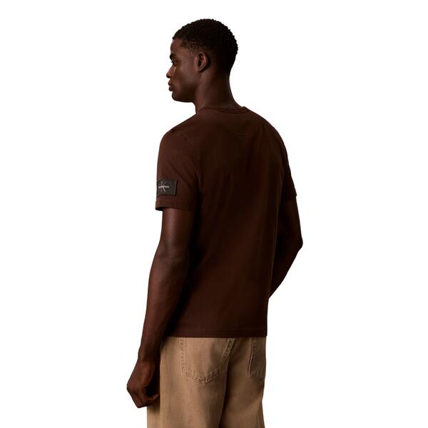 Ανδρικό T-Shirt Calvin Klein Ss Clsc Sueded Jersey Badge Tee Brown Cork LV04RJ206G-WFM