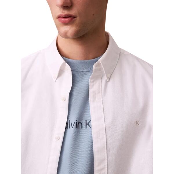 Ανδρικό Πουκάμισο Calvin Klein Ls Solid Oxford Classic Shirt Brilliant White LV140EM125-YAA