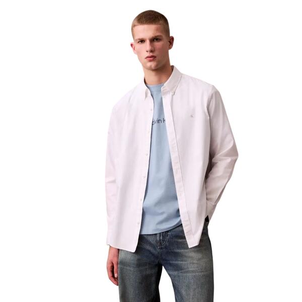 Ανδρικό Πουκάμισο Calvin Klein Ls Solid Oxford Classic Shirt Brilliant White LV140EM125-YAA
