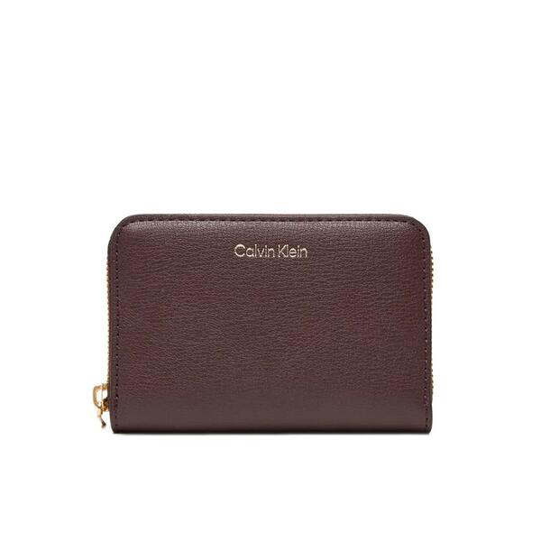 Γυναικείo Πορτοφόλι Calvin Klein Foil Logo Medium Zip Around Fudge Espresso LV04F1091G-33A