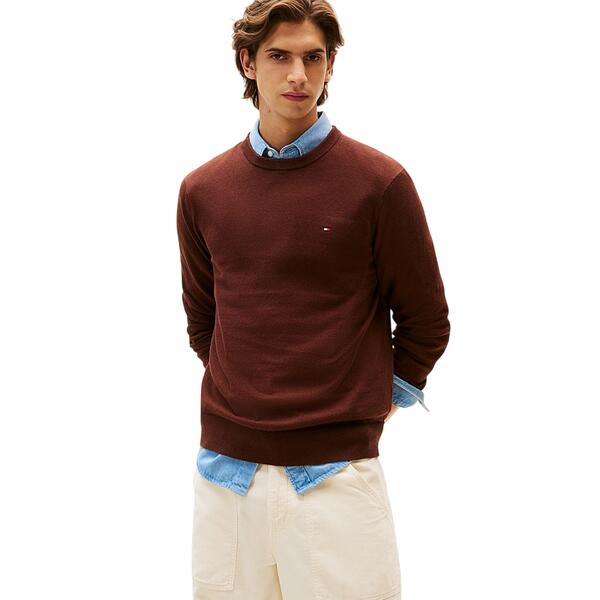 Ανδρικό Πουλόβερ Tommy Hilfiger Pima Org Cashmere Crew Neck Pure Brown MW0MW28046-GS0
