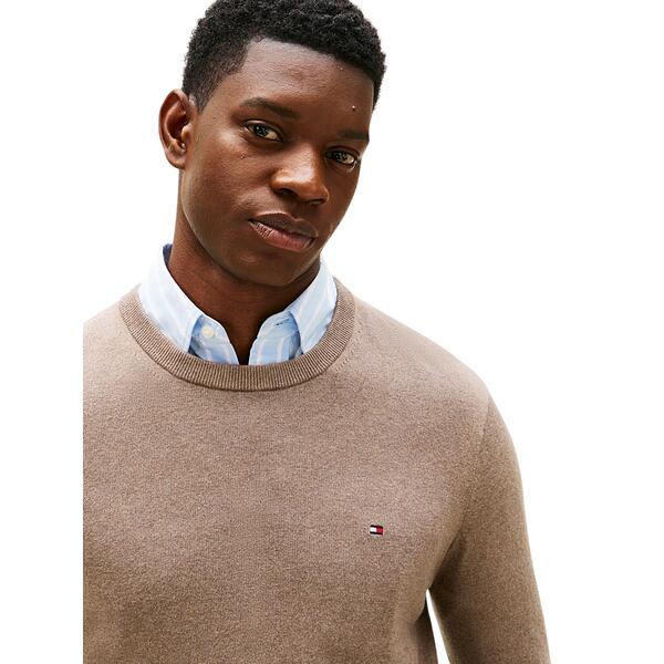 Ανδρικό Πουλόβερ Tommy Hilfiger Pima Org Cashmere Crew Neck Coastal Taupe Heather MW0MW28046-HI3