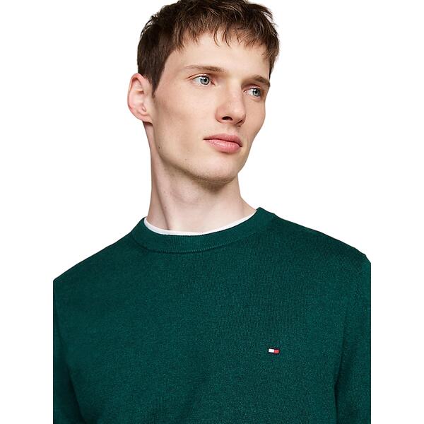 Ανδρικό Πουλόβερ Tommy Hilfiger Pima Org Cashmere Crew Neck Ornamental Green Heather MW0MW28046-MRC