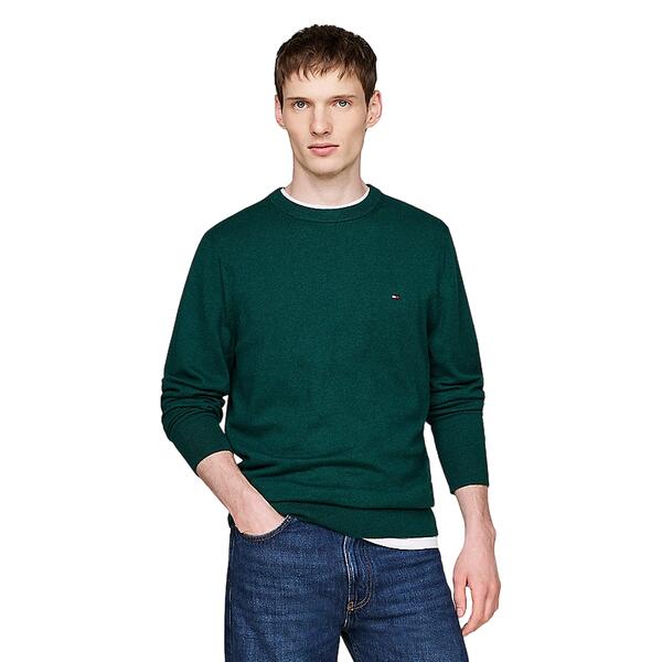 Ανδρικό Πουλόβερ Tommy Hilfiger Pima Org Cashmere Crew Neck Ornamental Green Heather MW0MW28046-MRC