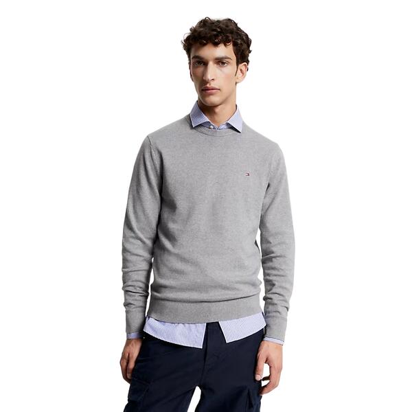Ανδρικό Πουλόβερ Tommy Hilfiger Pima Org Cashmere Crew Neck Medium Grey Heather MW0MW28046-P91