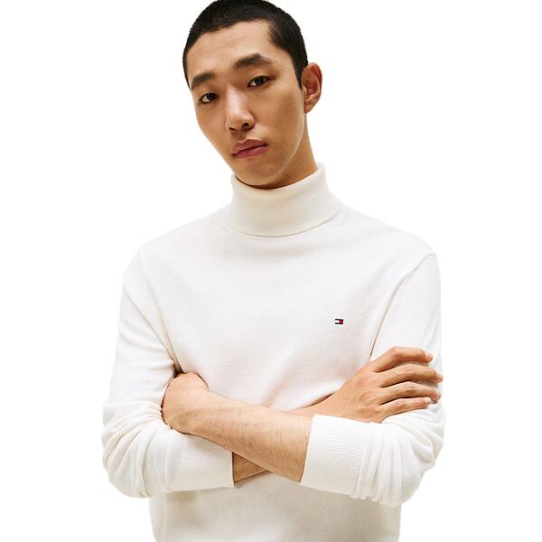 Ανδρικό Πουλόβερ Tommy Hilfiger Pima Org Cashmere Roll Neck Ivory Petal MW0MW28048-Z00