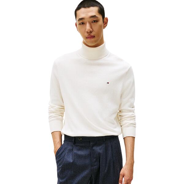 Ανδρικό Πουλόβερ Tommy Hilfiger Pima Org Cashmere Roll Neck Ivory Petal MW0MW28048-Z00