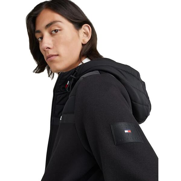 Ανδρική Ζακέτα Tommy Hilfiger Mix Media Zip Tape Through Hoody Black MW0MW29305-BDS