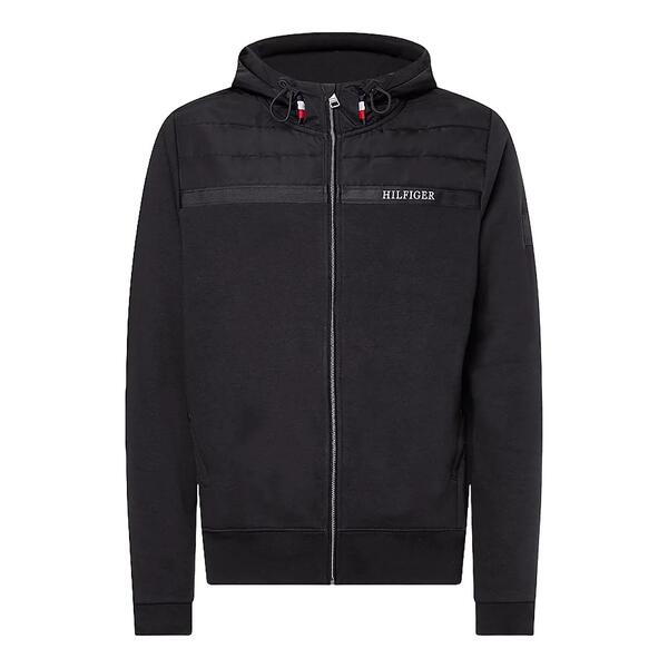 Ανδρική Ζακέτα Tommy Hilfiger Mix Media Zip Tape Through Hoody Black MW0MW29305-BDS