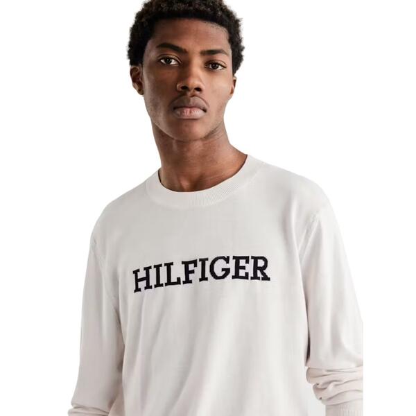 Ανδρικό Πουλόβερ Tommy Hilfiger Monotype Graphic Crew Neck Weathered White MW0MW31584-AC0