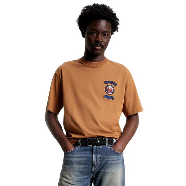 Ανδρικό T-Shirt Tommy Hilfiger Mountain Multi Badge Tee Desert Khaki MW0MW32588-GWJ