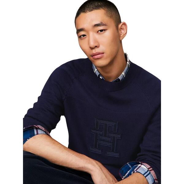 Ανδρικό Πουλόβερ Tommy Hilfiger Monogram Crew Neck Desert Sky MW0MW33085-DW5