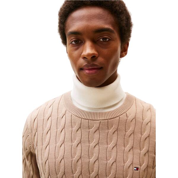 Ανδρικό Πουλόβερ Tommy Hilfiger Classic Cable Crew Neck Medium Coastal Taupe MW0MW33132-AFE