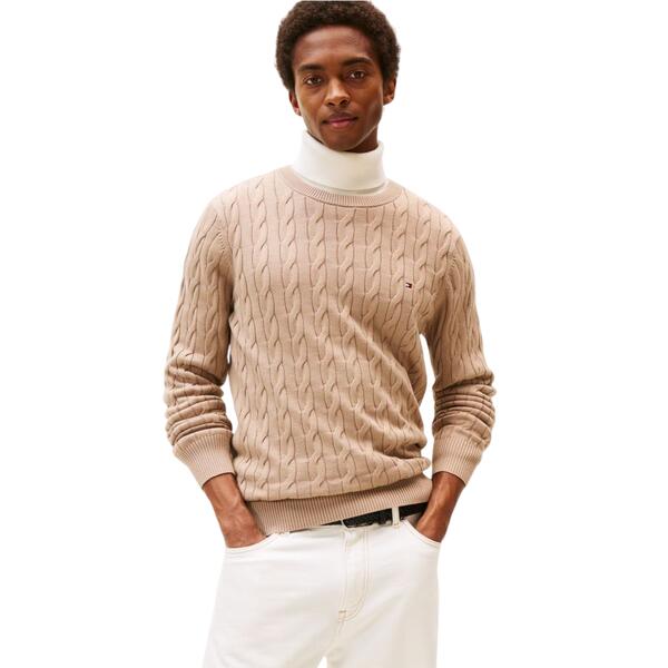 Ανδρικό Πουλόβερ Tommy Hilfiger Classic Cable Crew Neck Medium Coastal Taupe MW0MW33132-AFE