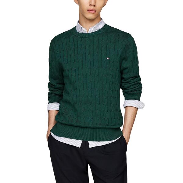 Αντρικό Πουλόβερ Tommy Hilfiger Classic Cable Crew Neck Ornamental Green MW0MW33132-L6K
