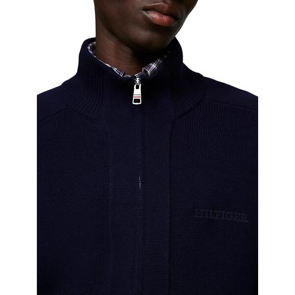 Ανδρική Ζακέτα Tommy Hilfiger Monotype Chunky Cotton Zip Thru Desert Sky MW0MW33135-DW5