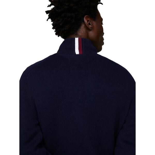 Ανδρική Ζακέτα Tommy Hilfiger Monotype Chunky Cotton Zip Thru Desert Sky MW0MW33135-DW5