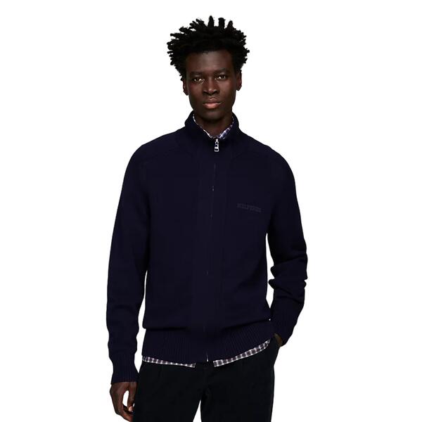 Ανδρική Ζακέτα Tommy Hilfiger Monotype Chunky Cotton Zip Thru Desert Sky MW0MW33135-DW5