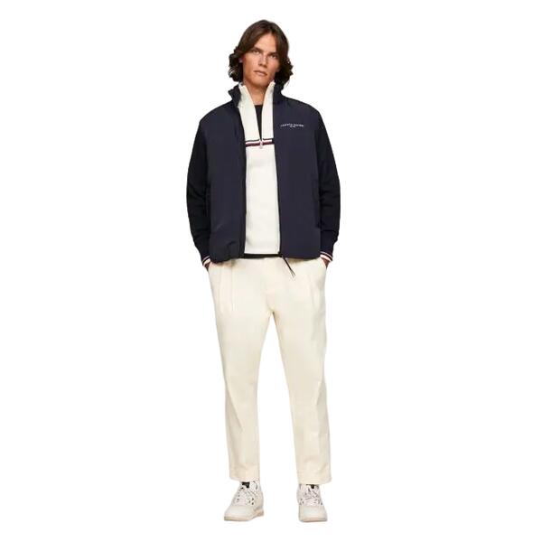 Ανδρική Ζακέτα Tommy Hilfiger Tommy Logo Mix Media Stand Zip Desert Sky MW0MW33652-DW5
