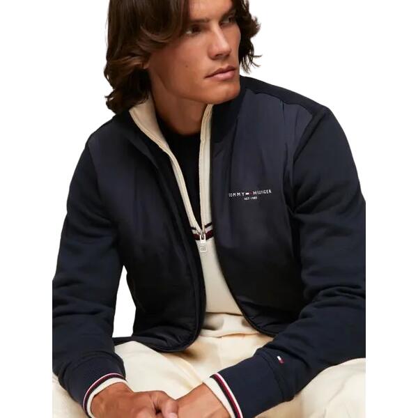 Ανδρική Ζακέτα Tommy Hilfiger Tommy Logo Mix Media Stand Zip Desert Sky MW0MW33652-DW5