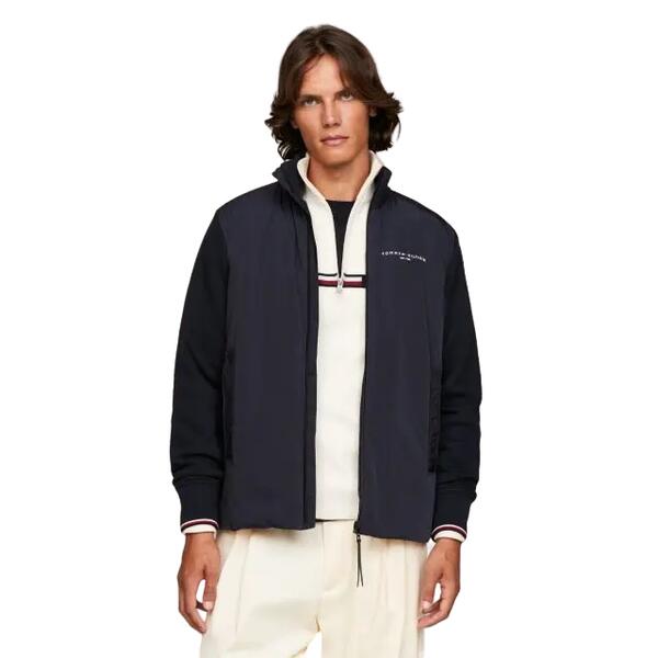 Ανδρική Ζακέτα Tommy Hilfiger Tommy Logo Mix Media Stand Zip Desert Sky MW0MW33652-DW5