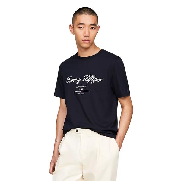 Aνδρικό T-shirt Tommy Hilfiger Script Logo Tee Desert Sky MW0MW33691-DW5