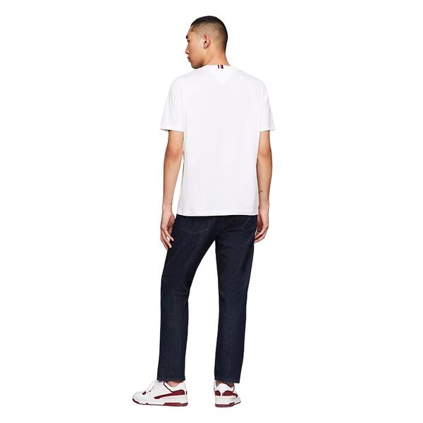 Ανδρικό T-shirt Tommy Hilfiger Script Logo Tee White MW0MW33691-YBR
