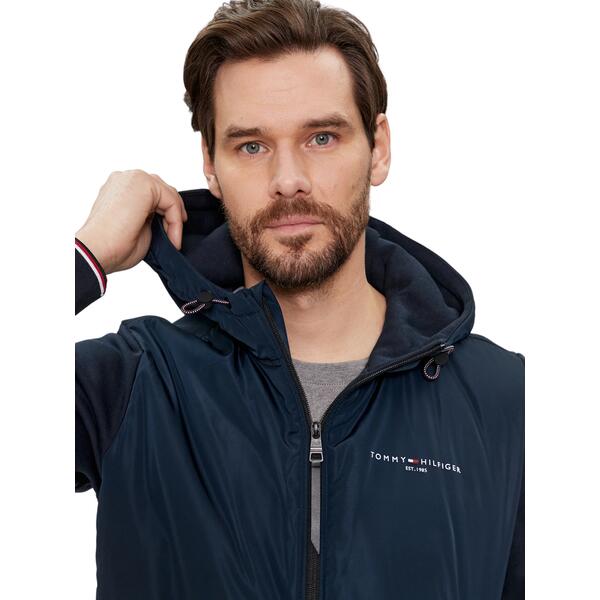 Ανδρική Ζακέτα Tommy Hilfiger Mix Media Hooded Zip Thru Desert Sky MW0MW34253-DW5