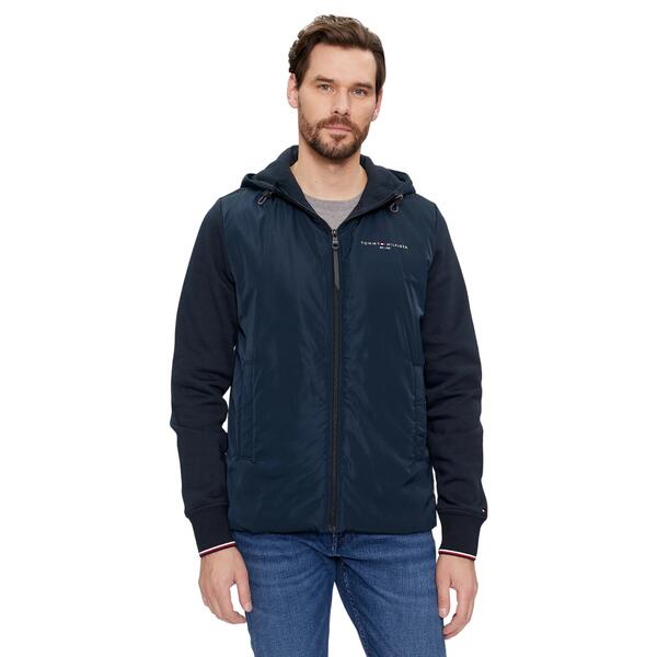 Ανδρική Ζακέτα Tommy Hilfiger Mix Media Hooded Zip Thru Desert Sky MW0MW34253-DW5